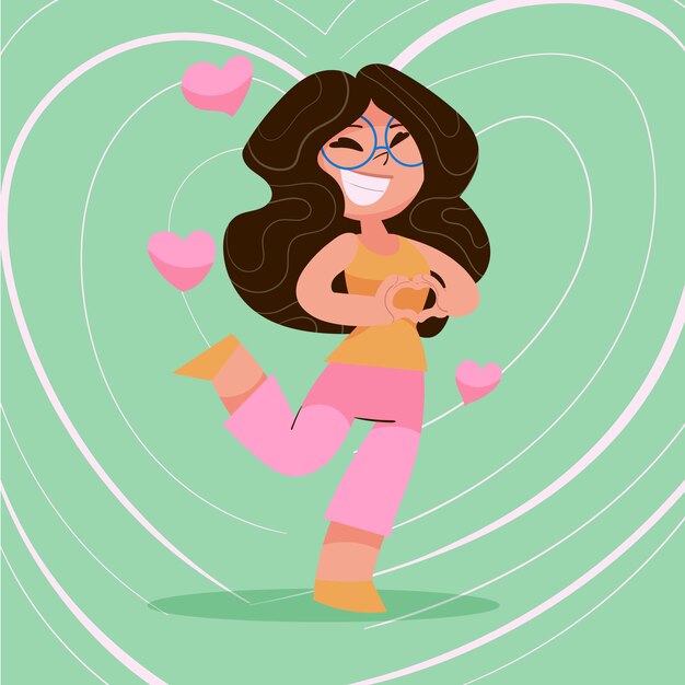 Ilustração de personagem de desenho animado asiático desenhada à mão