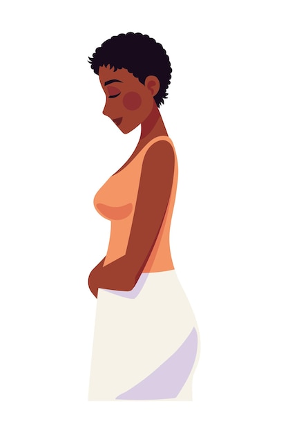 Ilustração de personagem grávida de meses isolada