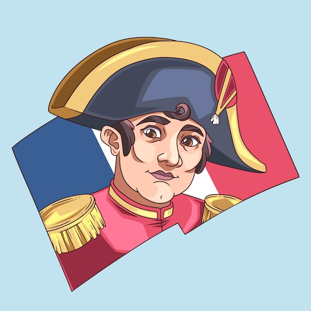 Vetor grátis ilustração de personagem napoleão desenhada a mão