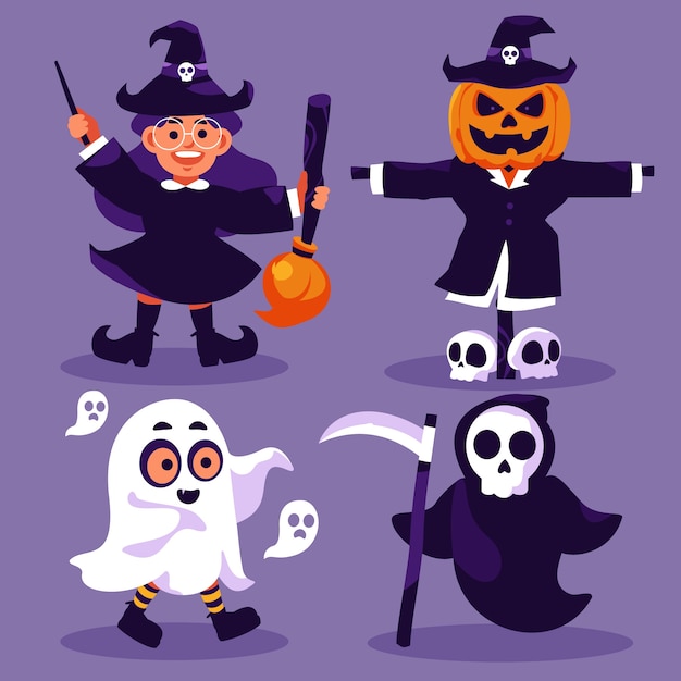 Ilustração de personagem plana para a temporada de halloween