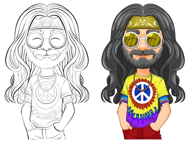 Ilustração de personagens hippies
