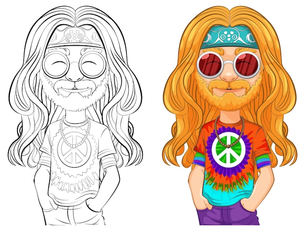 Vetor grátis ilustração de personagens hippies