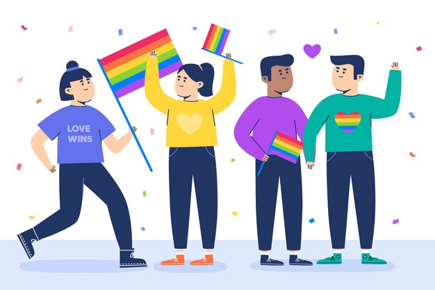 Ilustração de pessoas do dia do orgulho