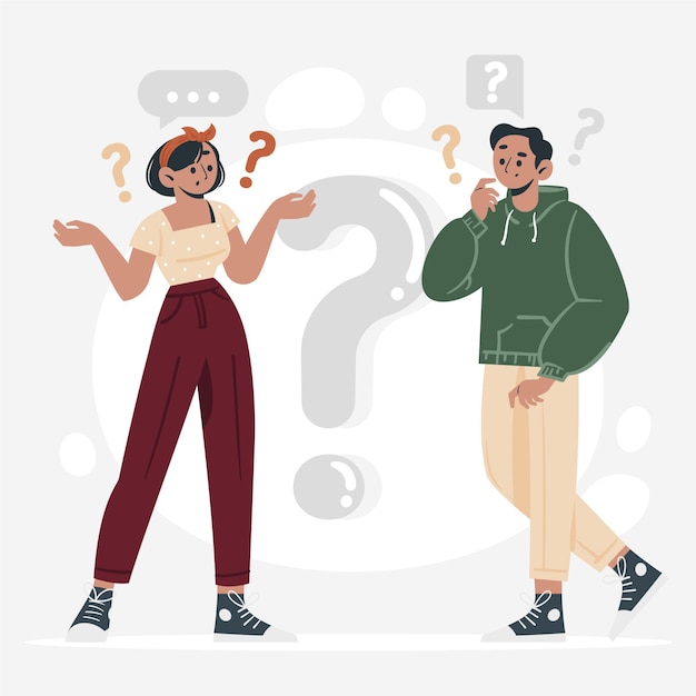 Vetor grátis ilustração de pessoas planas orgânicas fazendo perguntas