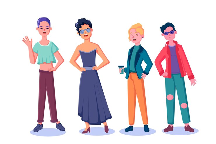 Vetor grátis ilustração de pessoas planas orgânicas não binárias