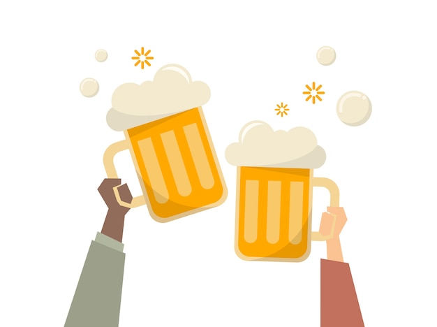 Vetor grátis ilustração, de, pessoas, tendo, cervejas
