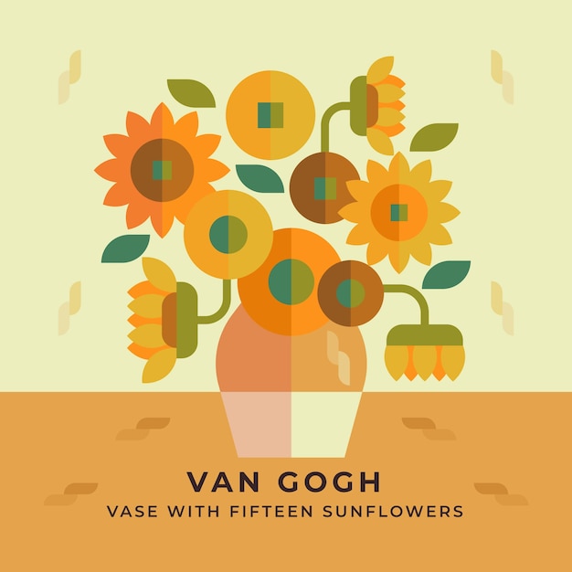 Ilustração de pintura de van gogh design plano