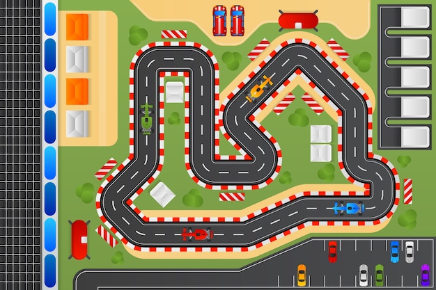 pista de carro de corrida de velocidade acima da água para jogo 13864034  Vetor no Vecteezy