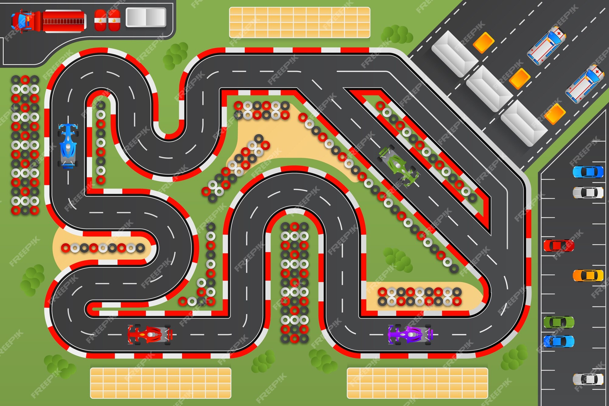 Mapa de pista de carro de corrida de velocidade para jogo