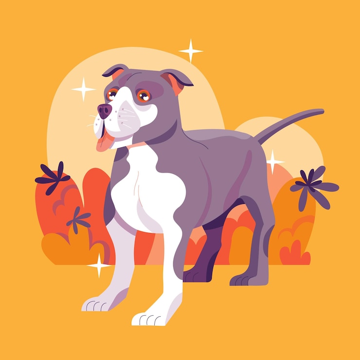 Vetor grátis ilustração de pitbull desenhada à mão