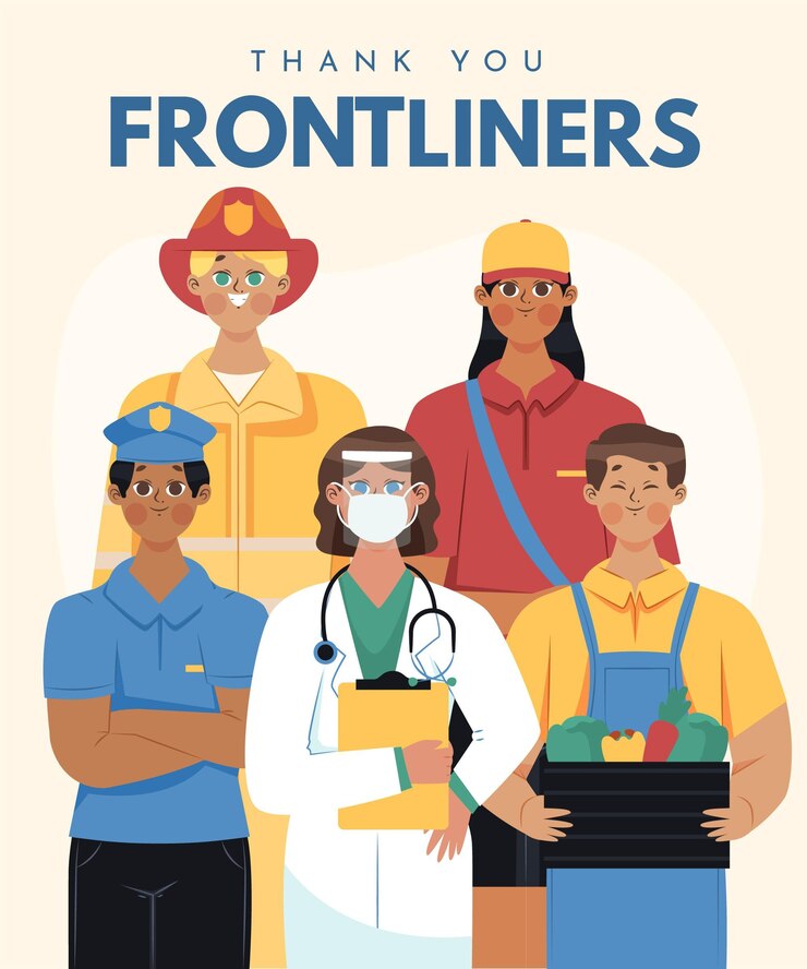 Vetor grátis ilustração de plano orgânico obrigado trabalhadores essenciais