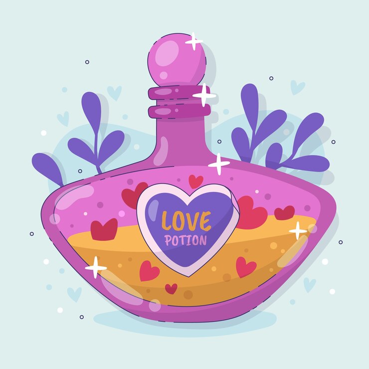 Vetor grátis ilustração de poção do amor desenhada à mão design plano