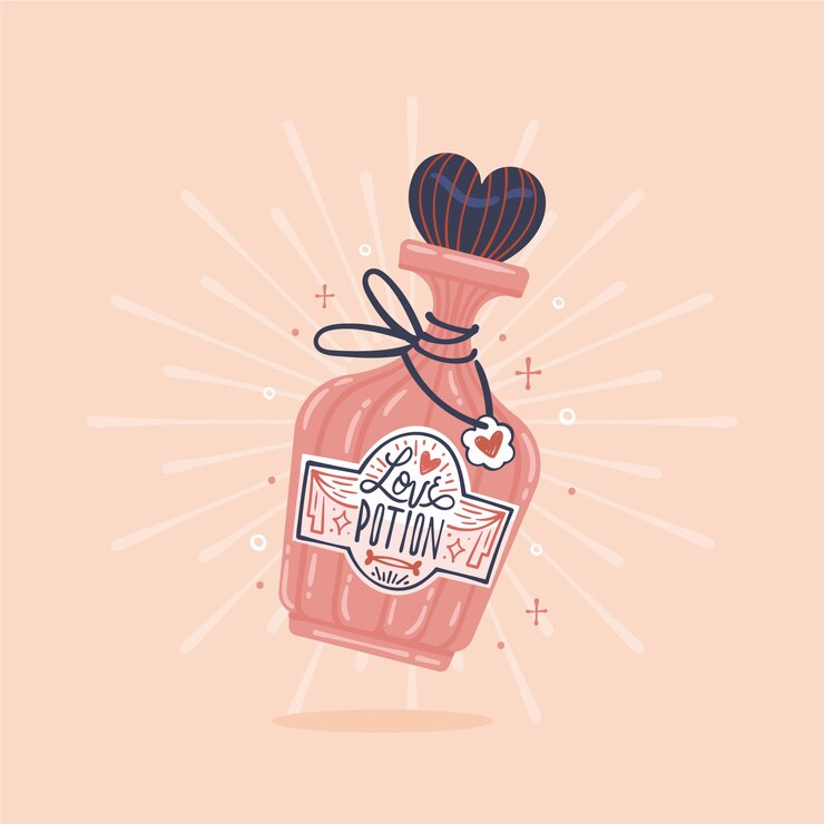 Vetor grátis ilustração de poção do amor desenhada à mão design plano
