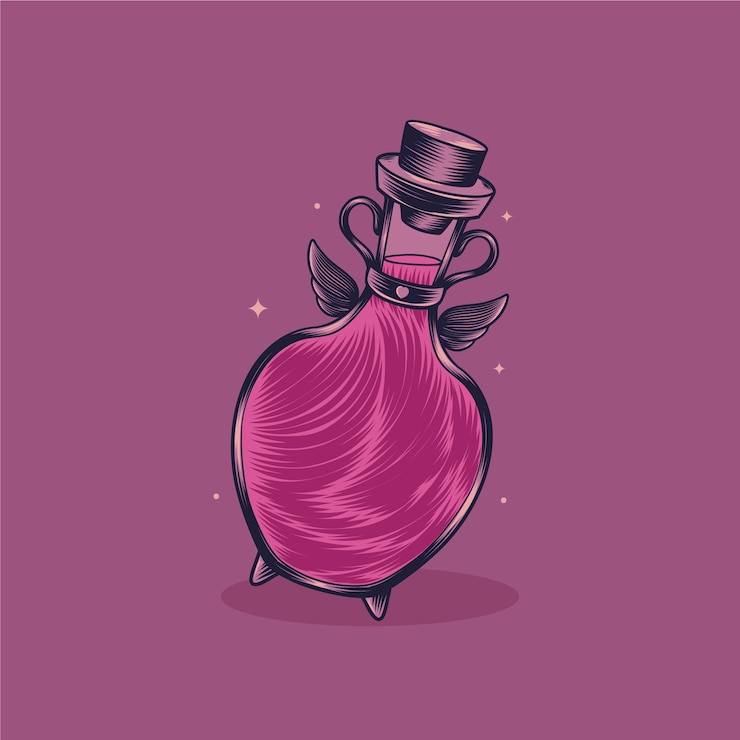 Vetor grátis ilustração de poção do amor desenhada à mão