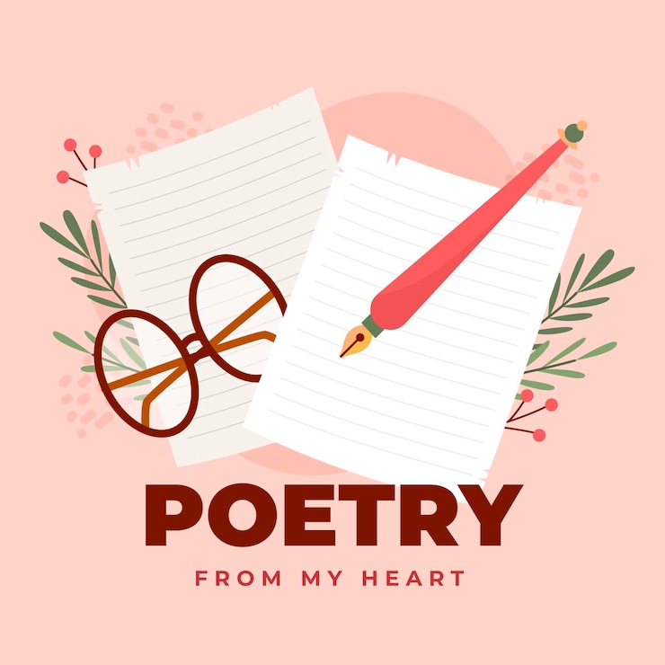 Vetor grátis ilustração de poesia de design plano desenhado à mão