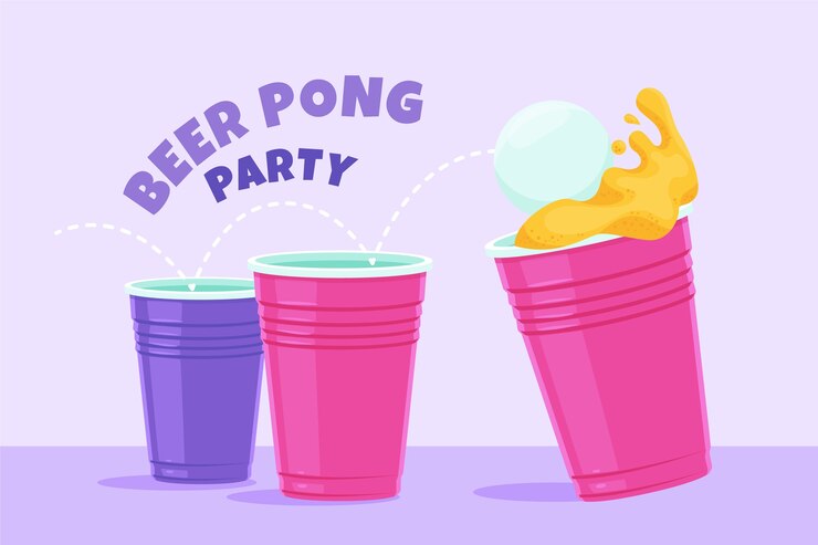 Vetor grátis ilustração de pong de cerveja desenhada de mão