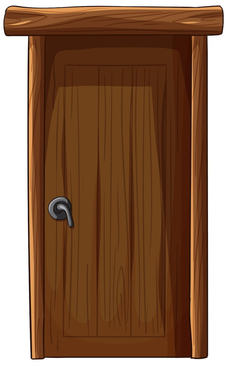Vetor grátis ilustração de porta de madeira rústica