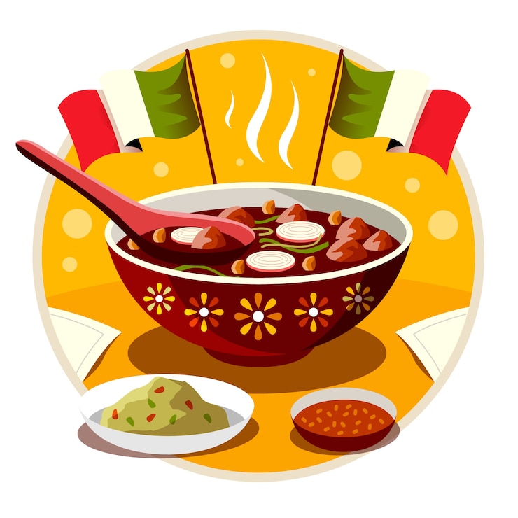 Vetor grátis ilustração de pozole de design plano