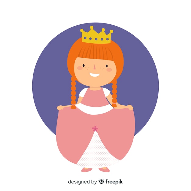 Ilustração de princesa gengibre plana