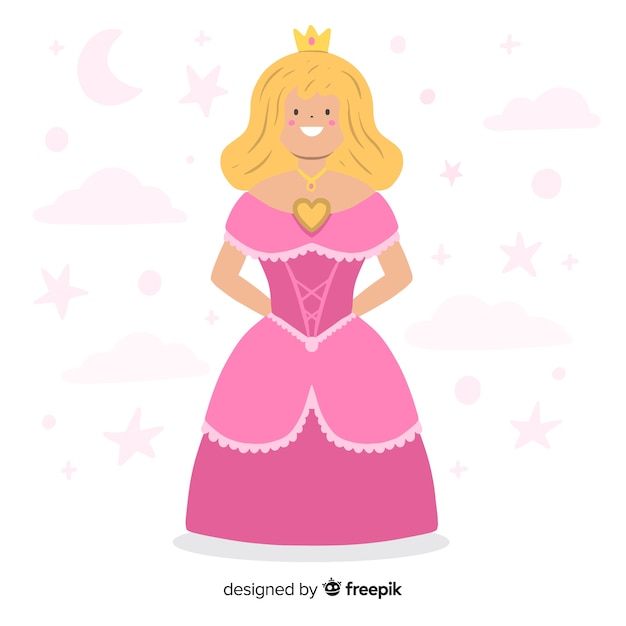 Vetor grátis ilustração de princesa loira plana