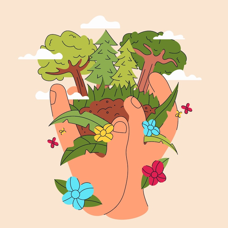 Vetor grátis ilustração de proteção ambiental desenhada à mão