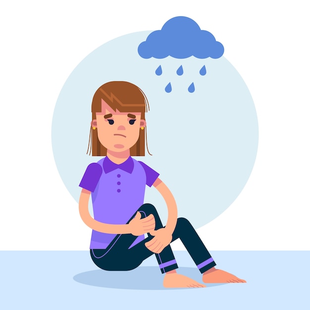 Vetor grátis ilustração de ptsd de design plano