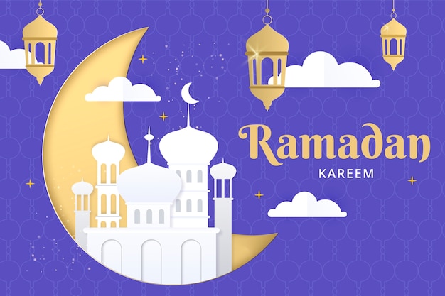 Ilustração de ramadã de estilo de papel