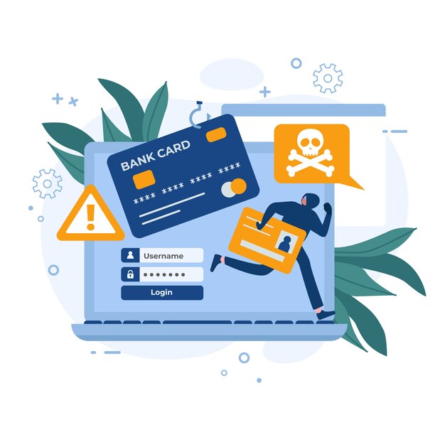 Ilustração de ransomware de design plano desenhado à mão