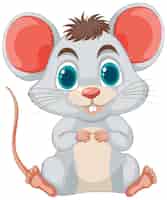 Vetor grátis ilustração de rato de desenho animado adorável