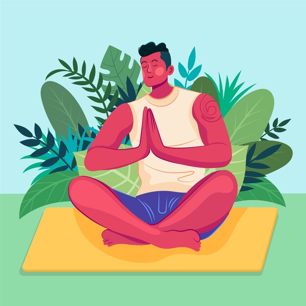 Ilustração de retiro de design plano desenhado à mão