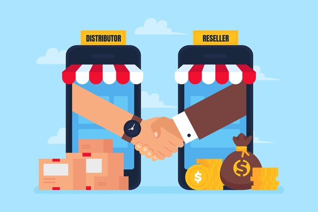 Ilustração de revendedor de design plano
