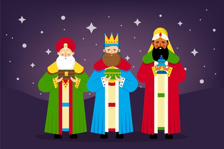 Vetor grátis ilustração de reyes magos design plano