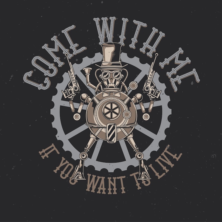 Vetor grátis ilustração de robô steampunk