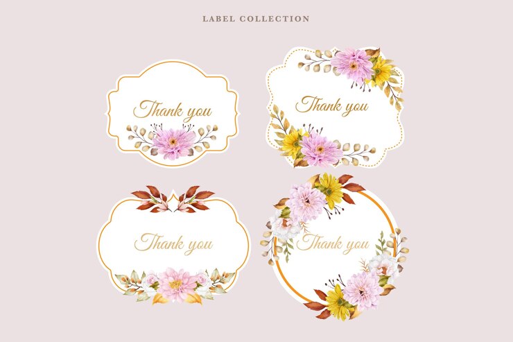 Vetor grátis ilustração de rótulo floral de crisântemo e rosa