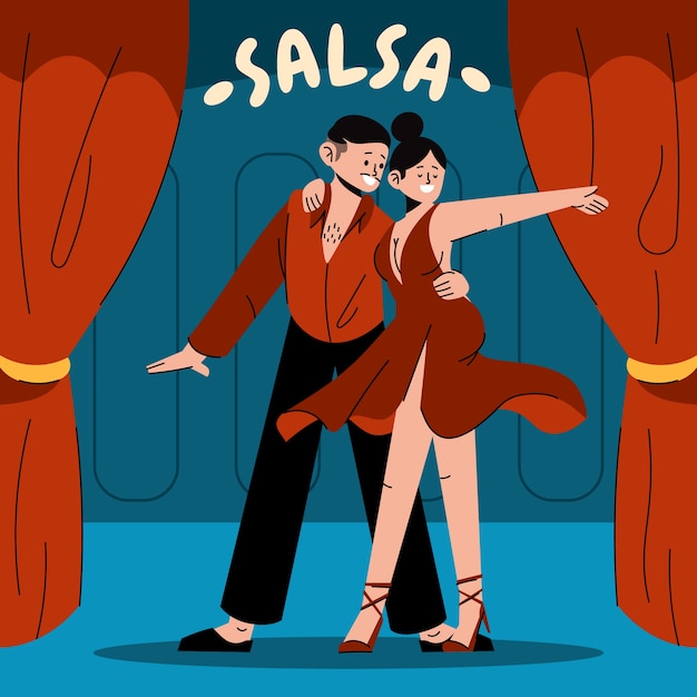 Ilustração de salsa de design plano desenhado à mão