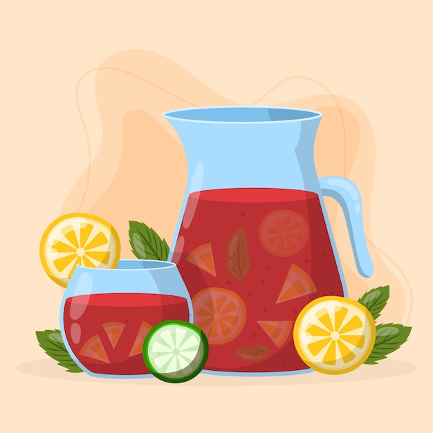 Ilustração de sangria em estilo desenhado à mão