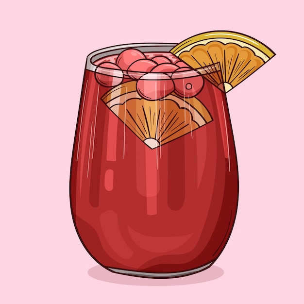 Ilustração de sangria em estilo desenhado à mão