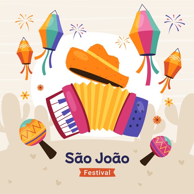 Ilustração de são joao desenhada à mão