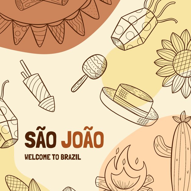 Ilustração de são joao desenhada à mão