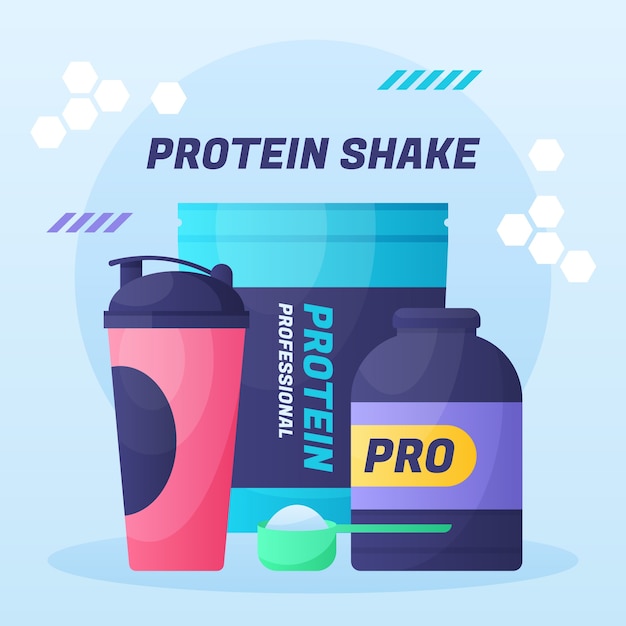 Vetor grátis ilustração de shake de proteína