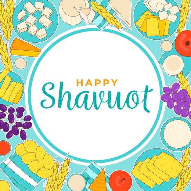 Vetor grátis ilustração de shavuot desenhada à mão