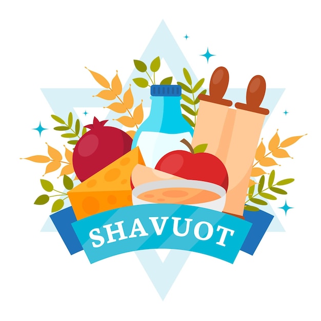 Ilustração de shavuot plana