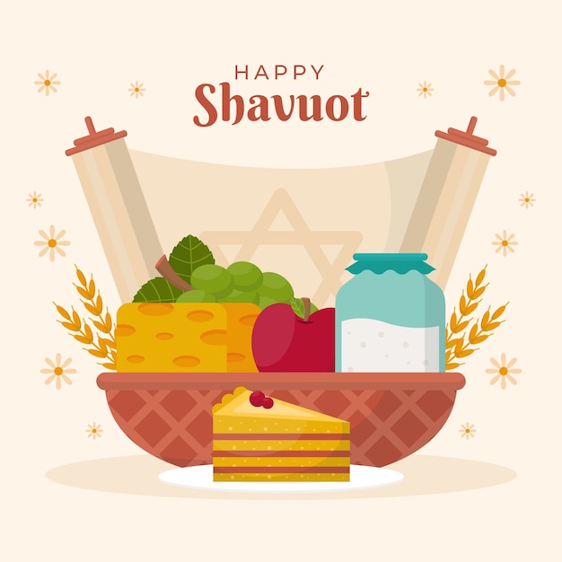 Ilustração de shavuot plana