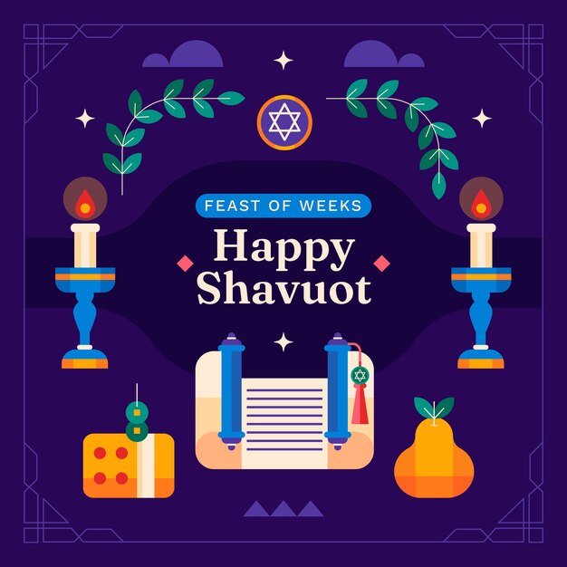 Ilustração de shavuot plana