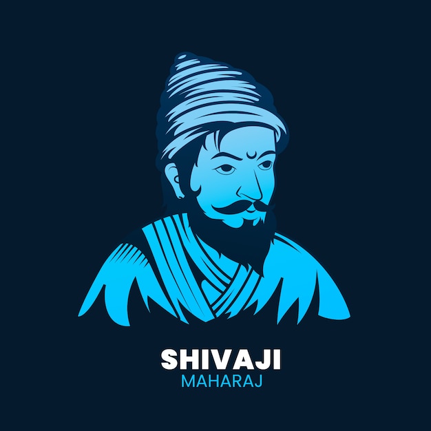 Ilustração de shivaji maharaj com personagem