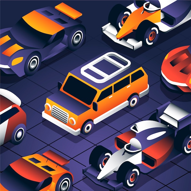 Vetor grátis ilustração de show de carros gradiente