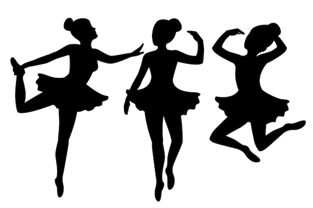 Ilustração de silhueta de dança de design plano