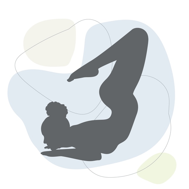 Ilustração de silhueta de ginasta de design plano