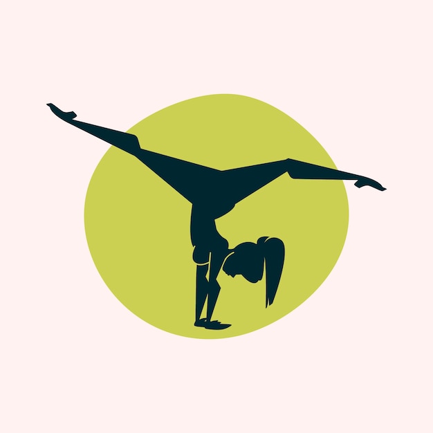 Vetor grátis ilustração de silhueta de ginasta de design plano