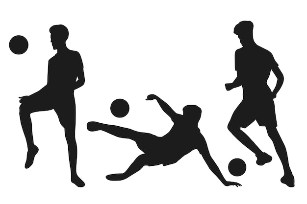 Vetor grátis ilustração de silhueta de jogador de futebol de design plano